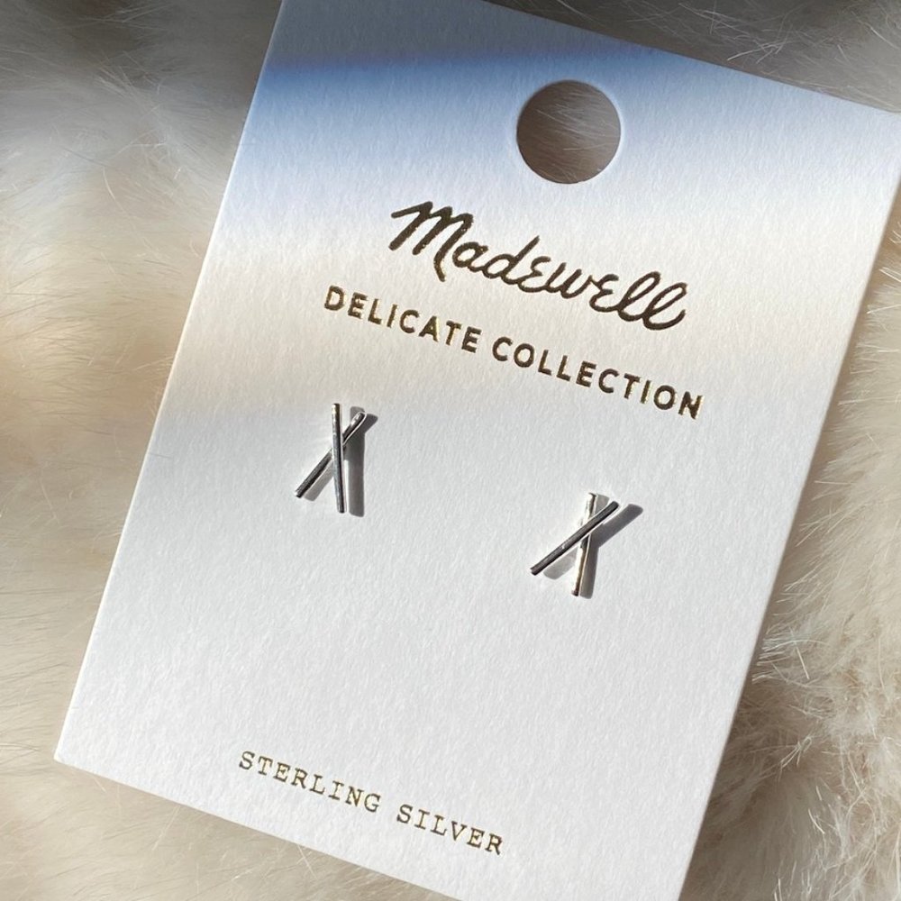 Madewell NWT Delicate Collection Demi-Fine X-Stud Earrings